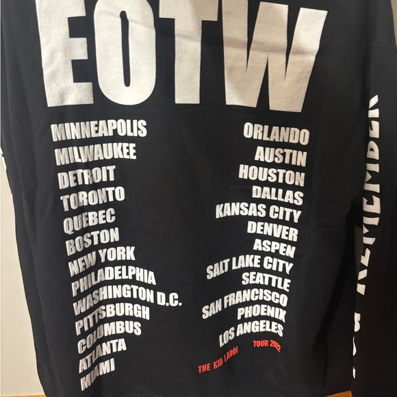 NEW The Kid Laroi End Of The World Tour 2022 Hoodie Adult Medium Black TKL EOTW - Picture 4 of 6
